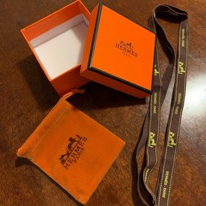 Hermes gift box, pouch and ribbon
